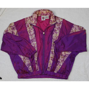 Vintage K-Swiss Windbreaker Purple Gold pink Size M